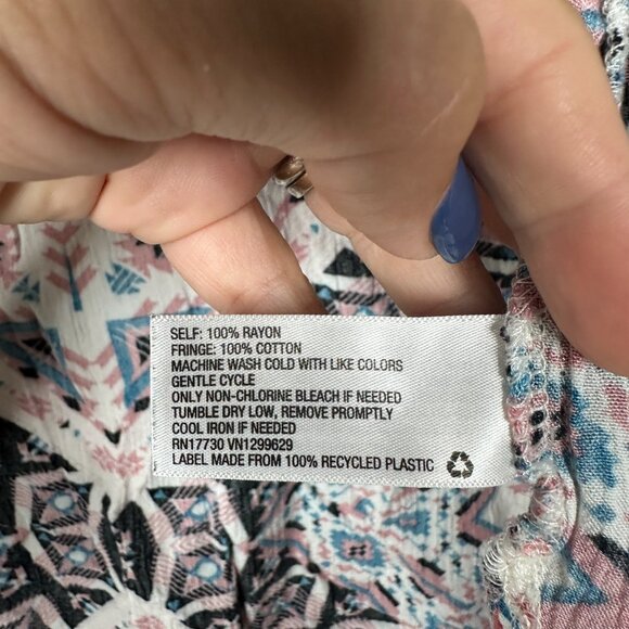 2/$24 Xhilaration Fringed Open Three Quarter Sleeve Kimono Top XL #A0298 TRB2 - Picture 5 of 6